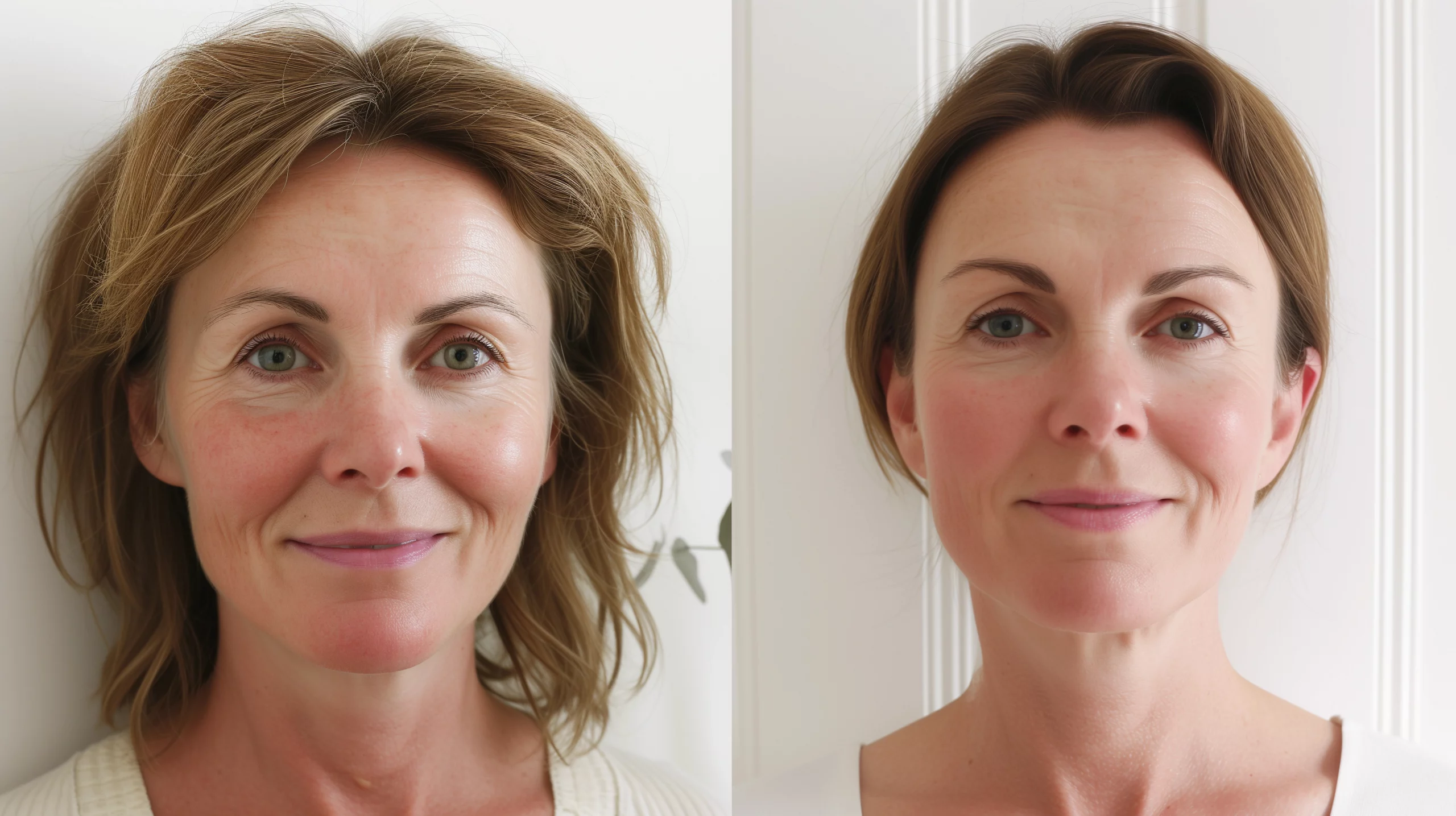 Before and after dermal fillers treatment
